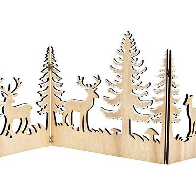 Puesto de bosque de invierno de madera de álamo natural (An/Al/Pr) 82x30x0,7cm