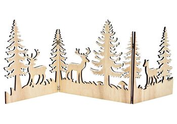 Support forestier d'hiver en bois de peuplier naturel (L/H/P) 82x30x0,7cm