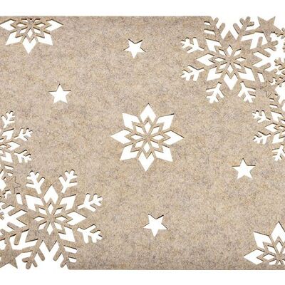 Tischset Schneeflocke Dekor aus Filz beige (B/H) 40x30cm