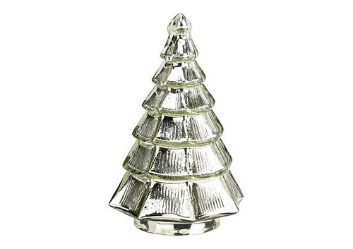 Tannenbaum aus Glas silber (B/H/T) 15x26x15cm