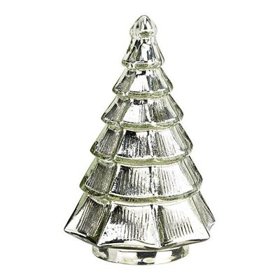 Tannenbaum aus Glas silber (B/H/T) 15x26x15cm