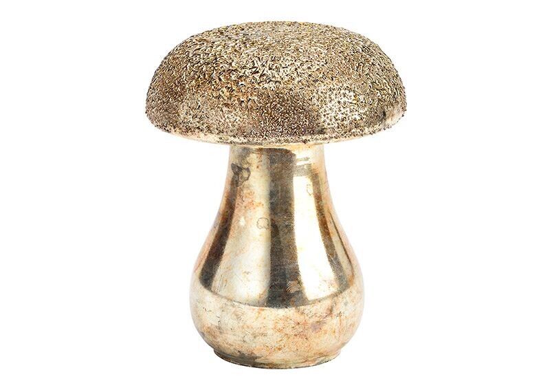 Pilz aus Glas Antikgold (B/H/T) 10x13x10cm