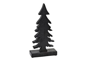 Support pour sapin de Noël en bois de manguier noir (L/H/P) 16x32x6cm