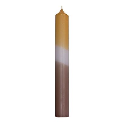 Candela conica DipDye caramel-taupe (L/A/P) 2x18x2 cm