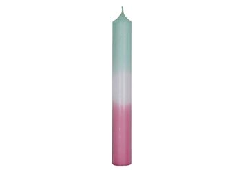 Bougie bâton DipDye menthe-pastel vieux rose (L/H/P) 2x18x2cm Durée de combustion env. 8 heures