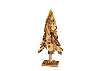 Sapin de Noël en bois naturel (L/H/P) 28x60x28cm