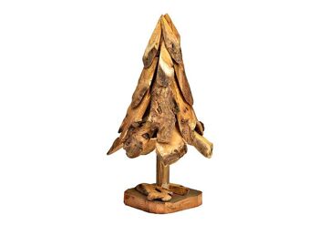 Sapin de Noël en bois naturel (L/H/P) 22x44x22cm