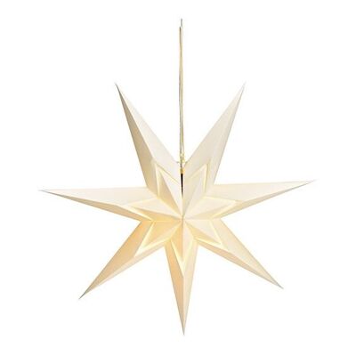 Estrella luminosa 7 puntas de papel/cartón blanco Ø60cm