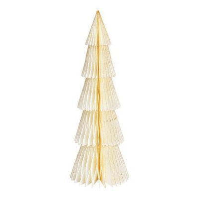 Espositore albero di Natale a nido d'ape con glitter in carta/cartone bianco (L/A/P) 14x40x14 cm