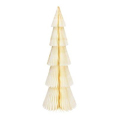Soporte tipo panal para árbol de Navidad con purpurina de papel/cartón blanco (an/al/pr) 20x60x20cm