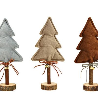 Support pour sapin de Noël en textile beige, marron, gris 3 fois, (L/H/P) 14x29x6cm