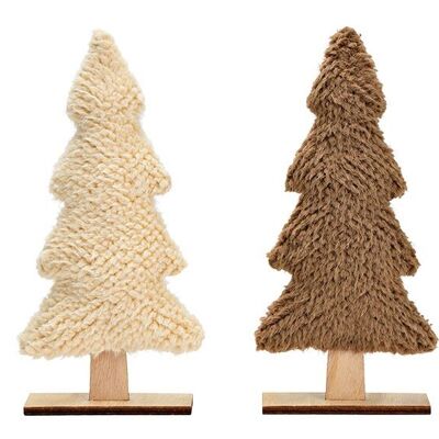 Support pour sapin de Noël en textile beige, marron 2 plis, (L/H/P) 14x29x4cm