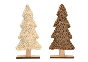 Support pour sapin de Noël en textile beige, marron 2 plis, (L/H/P) 14x29x4cm