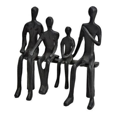 Familia de figuras de pie fabricadas en metal negro (An/Al/Pr) 23x24x10cm