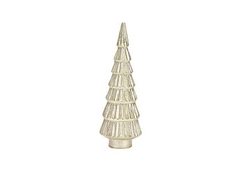 Sapin de Noël en poly champagne doré (L/H/P) 6x19x6cm