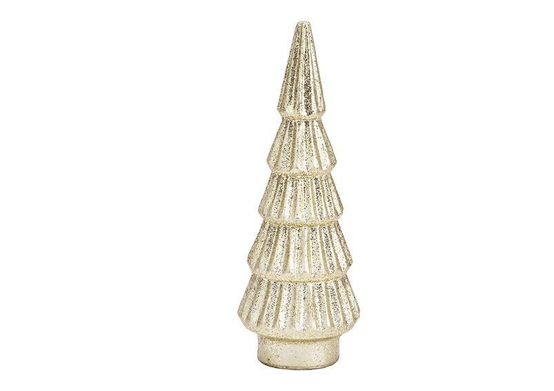 Tannenbaum aus Poly champagner gold (B/H/T) 4x13x4cm