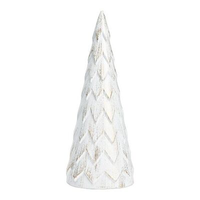 Albero di Natale in legno bianco (L/A/P) 15x30x15 cm