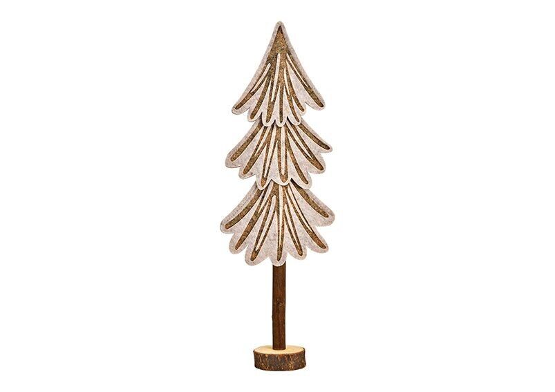 Aufsteller Tannenbaum aus Filz, Holz beige (B/H/T) 13x38x5cm