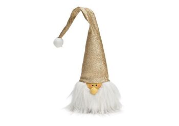 Gnome en textile champagne (L/H/P) 8x29x6cm