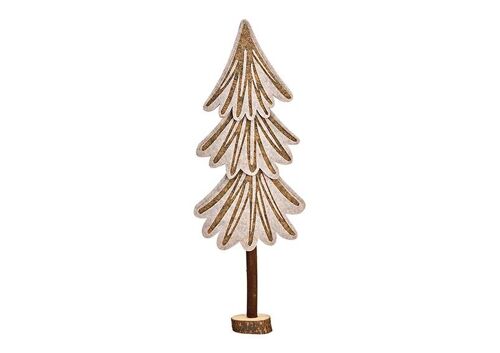 Aufsteller Tannenbaum aus Filz beige (B/H/T) 16x45x5cm