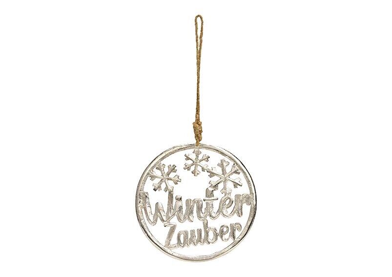Hänger Winterzauber aus Metall silber (B/H/T) 20x20x0,5cm