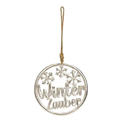 Percha Winter Magic de metal plateado (An/Al/Pr) 20x20x0,5cm