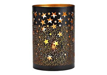 Lanterne étoiles en métal noir (L/H/P) 10x15x10cm