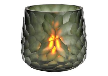 Lanterne en verre gris (L/H/P) 9x10x9cm