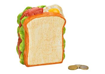 Tirelire sandwich en céramique colorée (L/H/P) 12x15x6cm