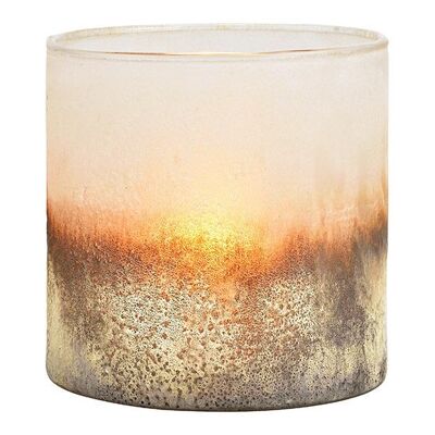 Windlicht aus Glas champagner (B/H/T) 12x12x12cm