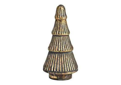 Aufsteller Tannenbaum aus Glas antik gold (B/H/T) 15x30x15cm