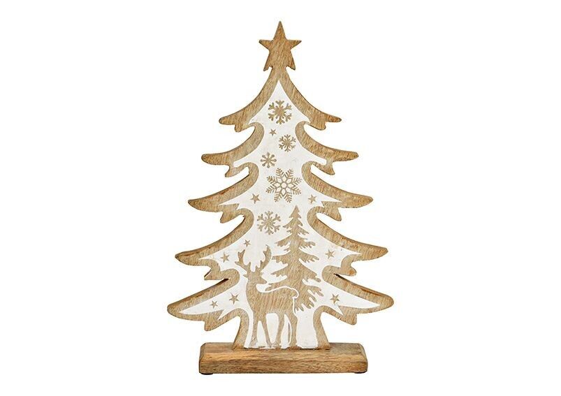 Soporte para árbol de Navidad fabricado en madera de mango natural (An/Al/Pr) 25x37x5cm