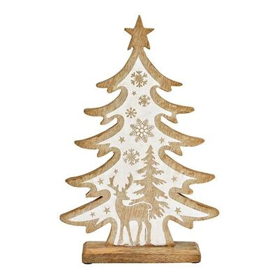 Supporto per albero di Natale in legno di mango naturale (L/A/P) 25x37x5 cm