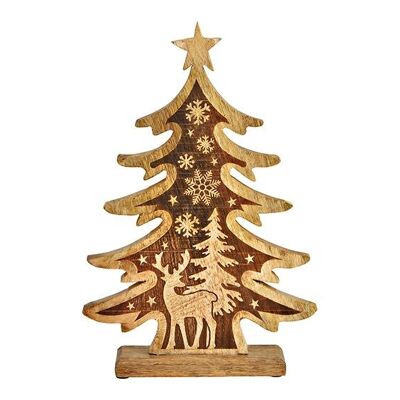 Supporto per albero di Natale in legno di mango naturale (L/A/P) 21x32x5 cm