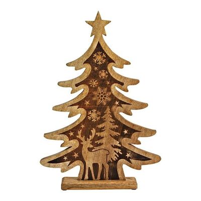 Supporto per albero di Natale in legno di mango naturale (L/A/P) 28x41x5 cm