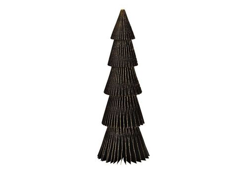 Aufsteller Tannenbaum Honeycomb mit Glitter aus Papier/Pappe schwarz (B/H/T) 10x30x10cm