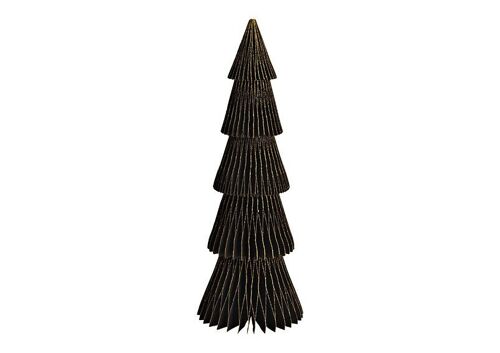 Aufsteller Tannenbaum Honeycomb mit Glitter aus Papier/Pappe schwarz (B/H/T) 14x40x14cm