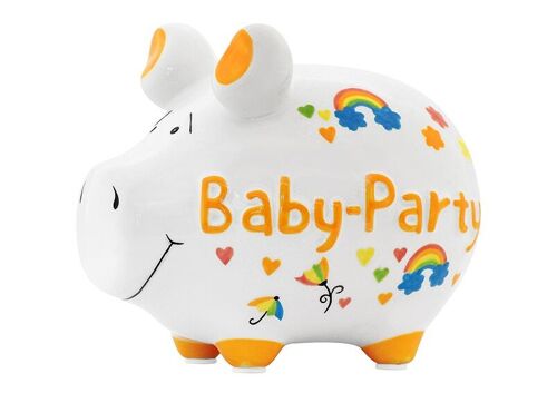 Spardose KCG Kleinschwein Babyparty aus Keramik bunt (B/H/T) 12x9x9cm