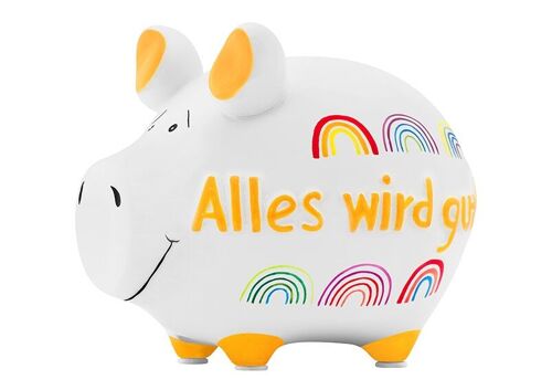 Spardose KCG Kleinschwein Alles wird gut aus Keramik bunt (B/H/T) 12x9x9cm