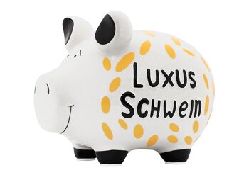 Tirelire KCG Mittelschwein cochon de luxe en céramique colorée (L/H/P) 17x15x15cm