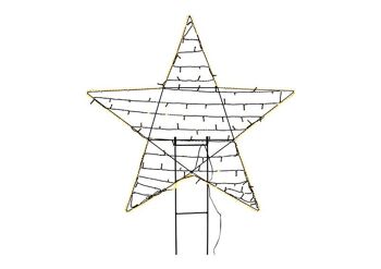 Plug star avec lumière 350 LED blanc chaud en métal noir (H) 30cm
