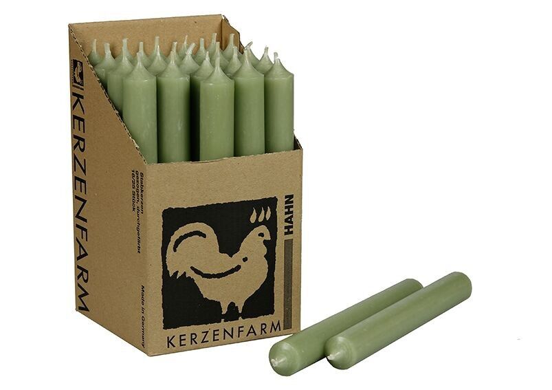 Stabkerze Salbei durchgefärbt Ø 2x18 cm Brenndauer ca. 8 Std.