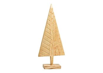 Support pour sapin de Noël en bois de Paulownia naturel (L/H/P) 39x90x12cm