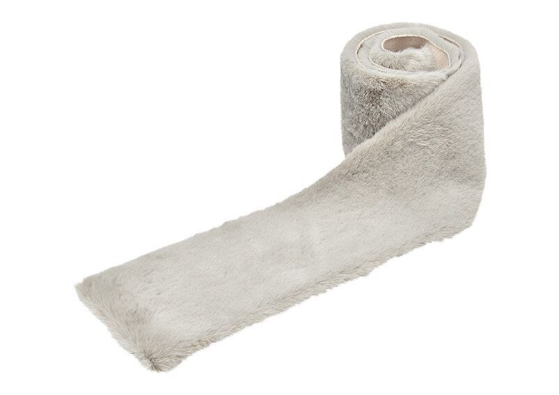 Tischläufer Kunstfell aus Polyester grau (B/H/T) 160x2x15cm