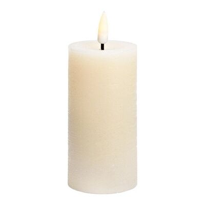 Vela LED crema con temporizador mediante mando a distancia de cera (An/Al/Pr) 5x10x5cm