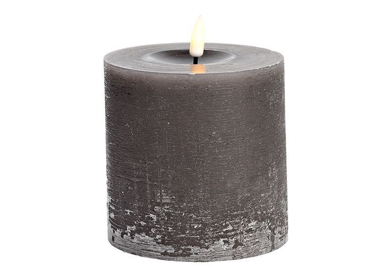 Kerze LED mokka mit Timer durch Fernbedienung aus Wachs (B/H/T) 10x10x10cm