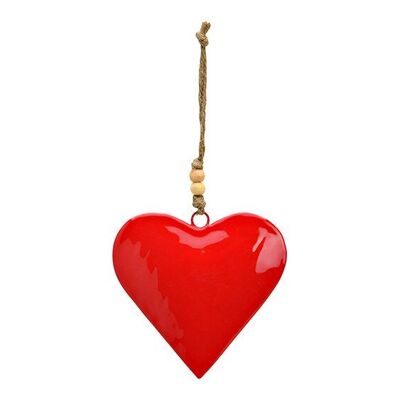 Cuore da appendere in metallo rosso (L/A/P) 12x12x2 cm