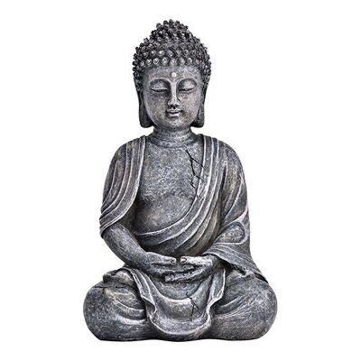 Buddha in poliestere grigio (L/A/P) 11x17x8 cm