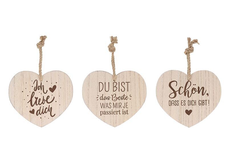 Cuore sospeso, ti amo, sono felice che tu esista, sei la cosa migliore che abbia mai avuto...realizzato in legno naturale 3 volte, (L/A/P) 18x16x1,5 cm