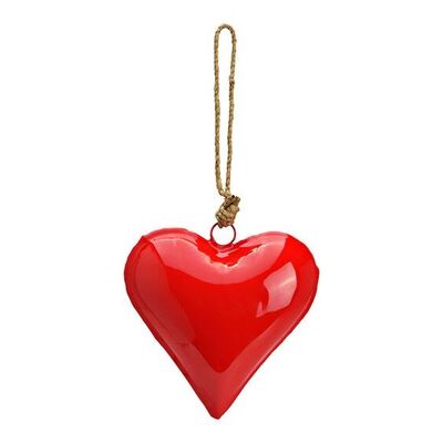 Corazón colgante de metal rojo (An/Al/Pr) 15x16x6cm